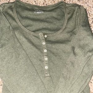 green long sleeve with buttons